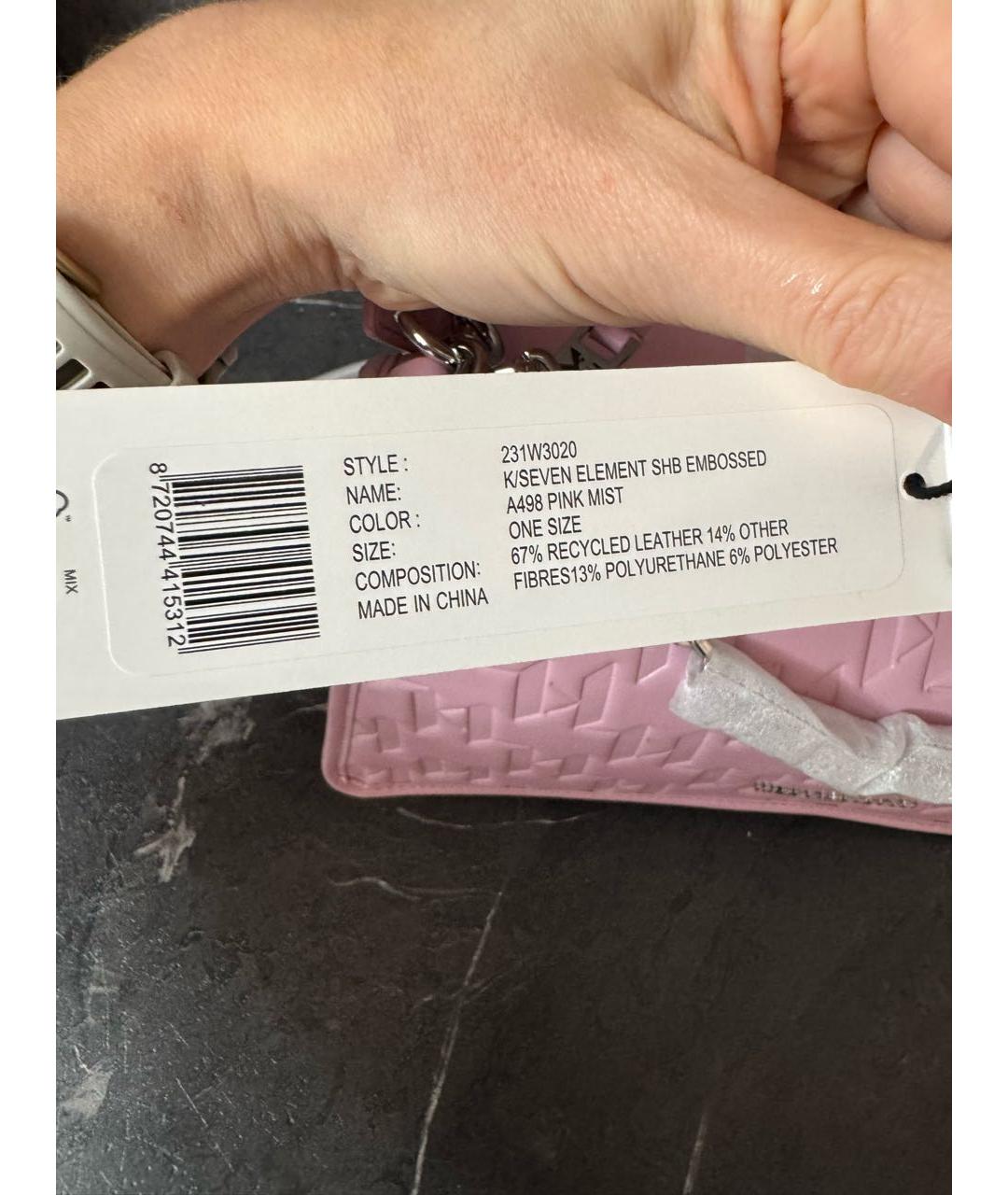 KARL LAGERFELD Розовая кожаная сумка через плечо, фото 7