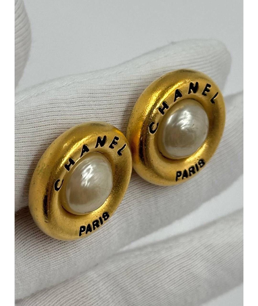 CHANEL Золотые позолоченные клипсы, фото 6