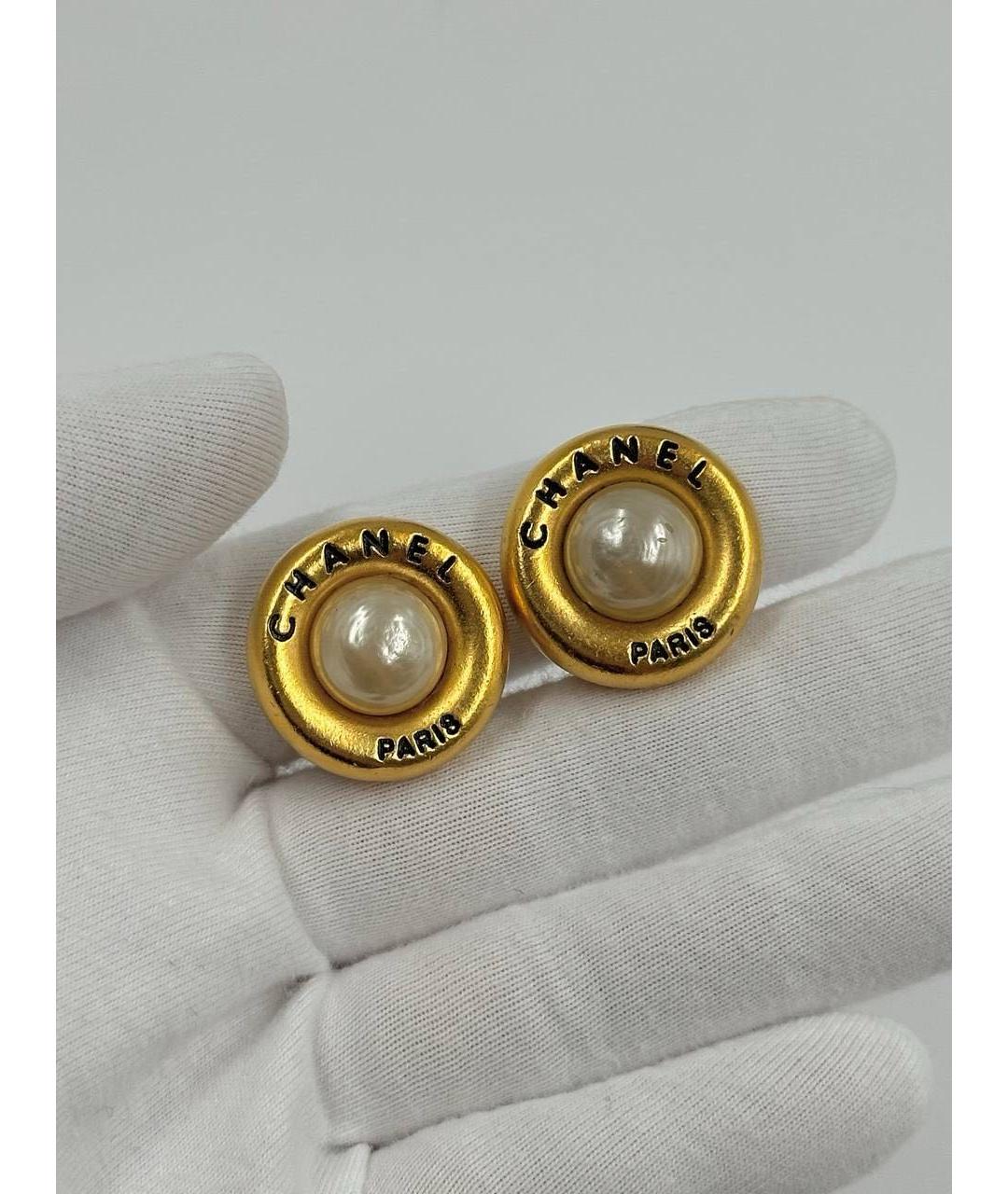 CHANEL Золотые позолоченные клипсы, фото 5