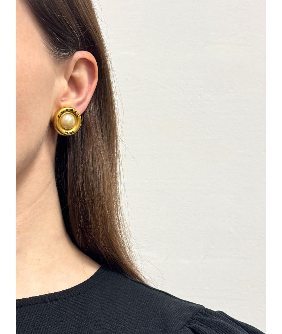 CHANEL Золотые позолоченные клипсы, фото 7