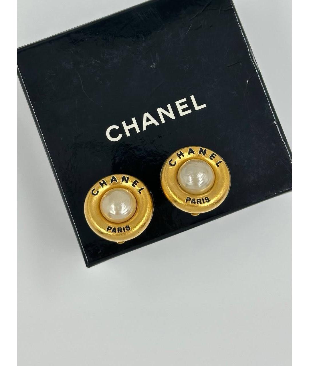 CHANEL Золотые позолоченные клипсы, фото 2