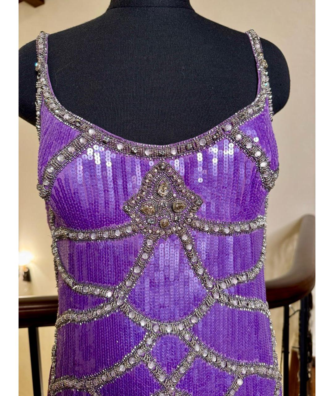 JENNY PACKHAM Фиолетовое шелковое вечернее платье, фото 5