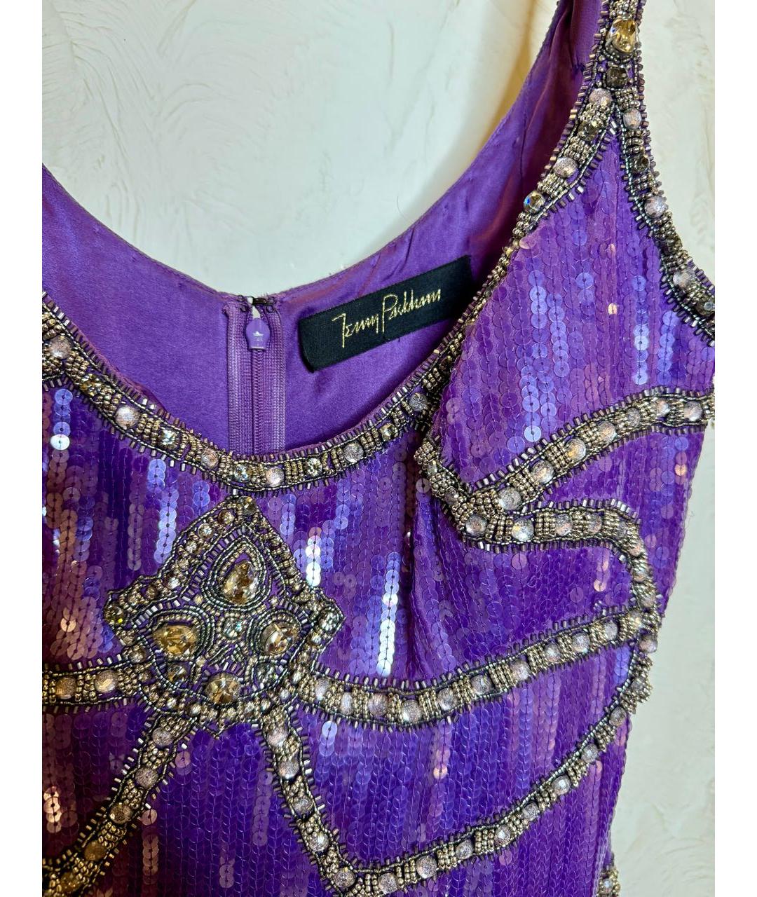 JENNY PACKHAM Фиолетовое шелковое вечернее платье, фото 7