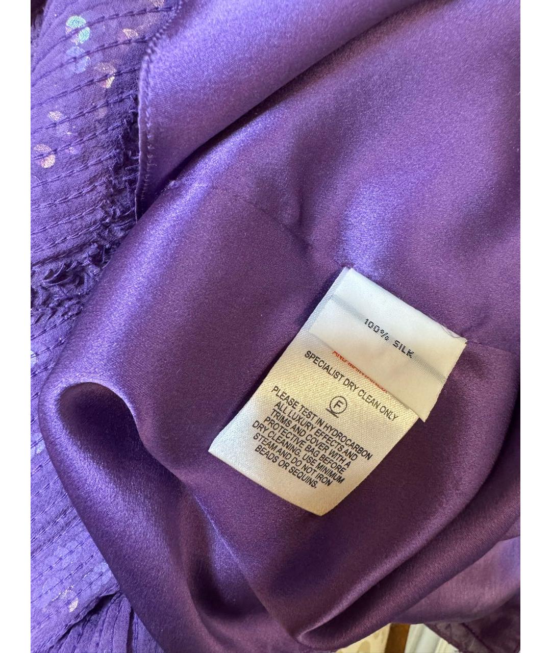 JENNY PACKHAM Фиолетовое шелковое вечернее платье, фото 6