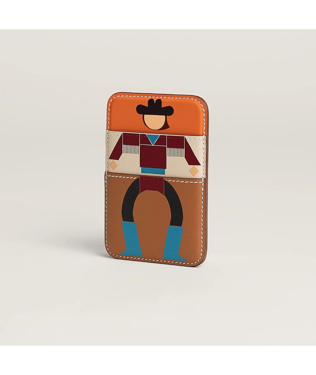 HERMES Коричневый кожаный кардхолдер, фото 2