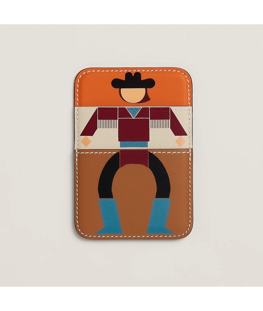 HERMES Коричневый кожаный кардхолдер, фото 5