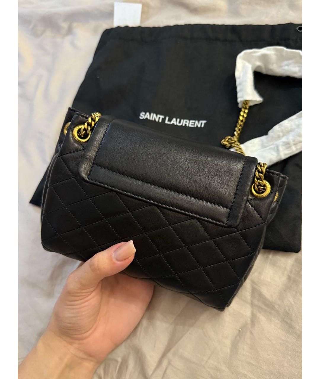 SAINT LAURENT Черная кожаная сумка через плечо, фото 6