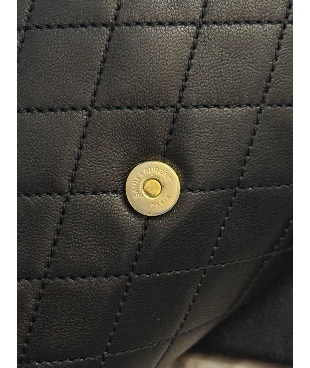 SAINT LAURENT Черная кожаная сумка с короткими ручками, фото 5