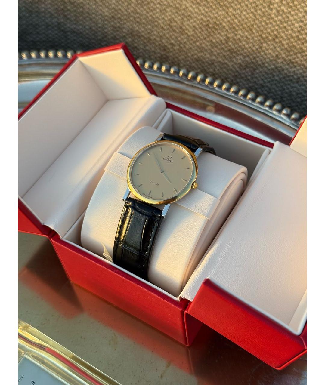 OMEGA Золотые позолоченные часы, фото 4