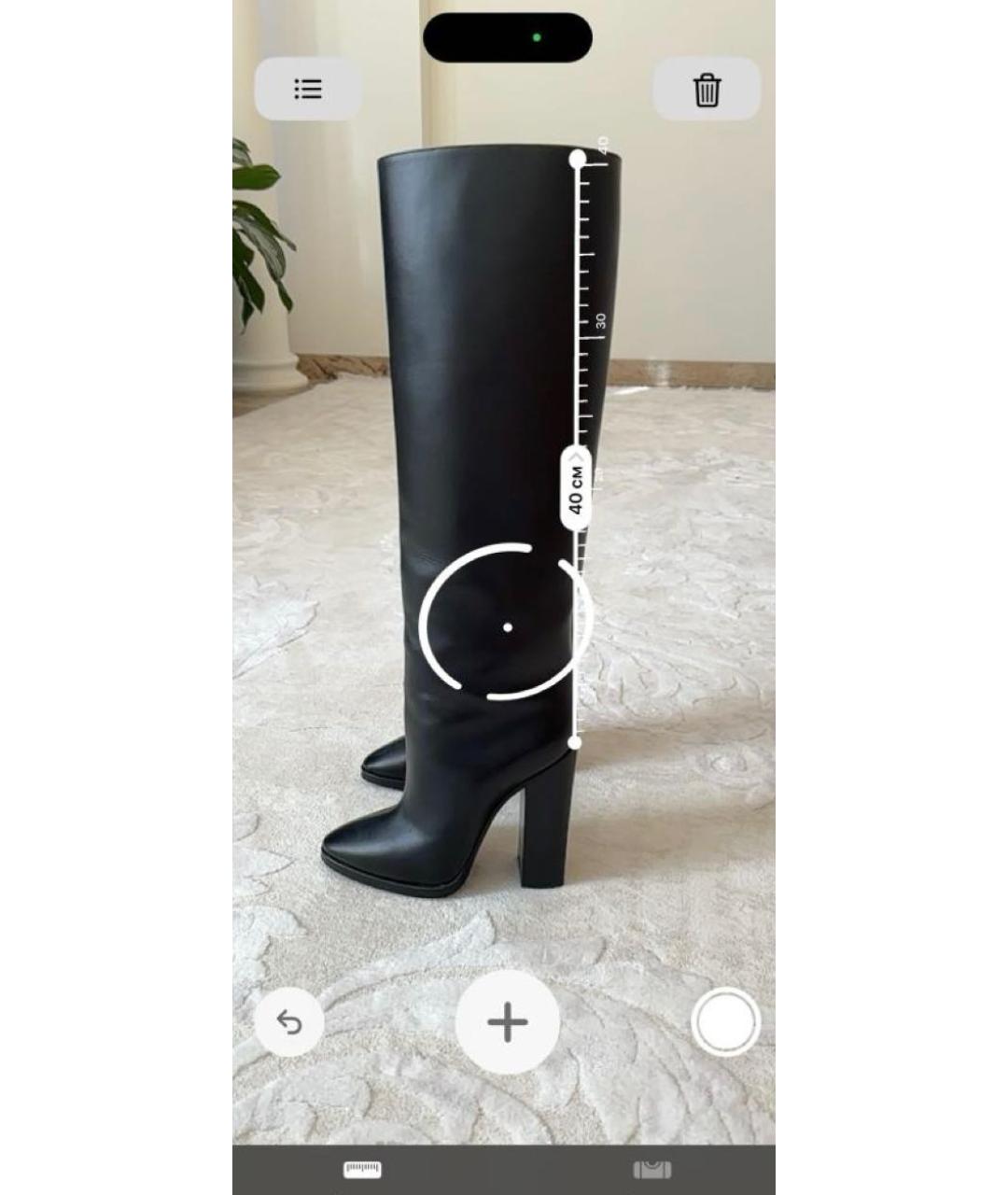 SAINT LAURENT Черные кожаные сапоги, фото 2