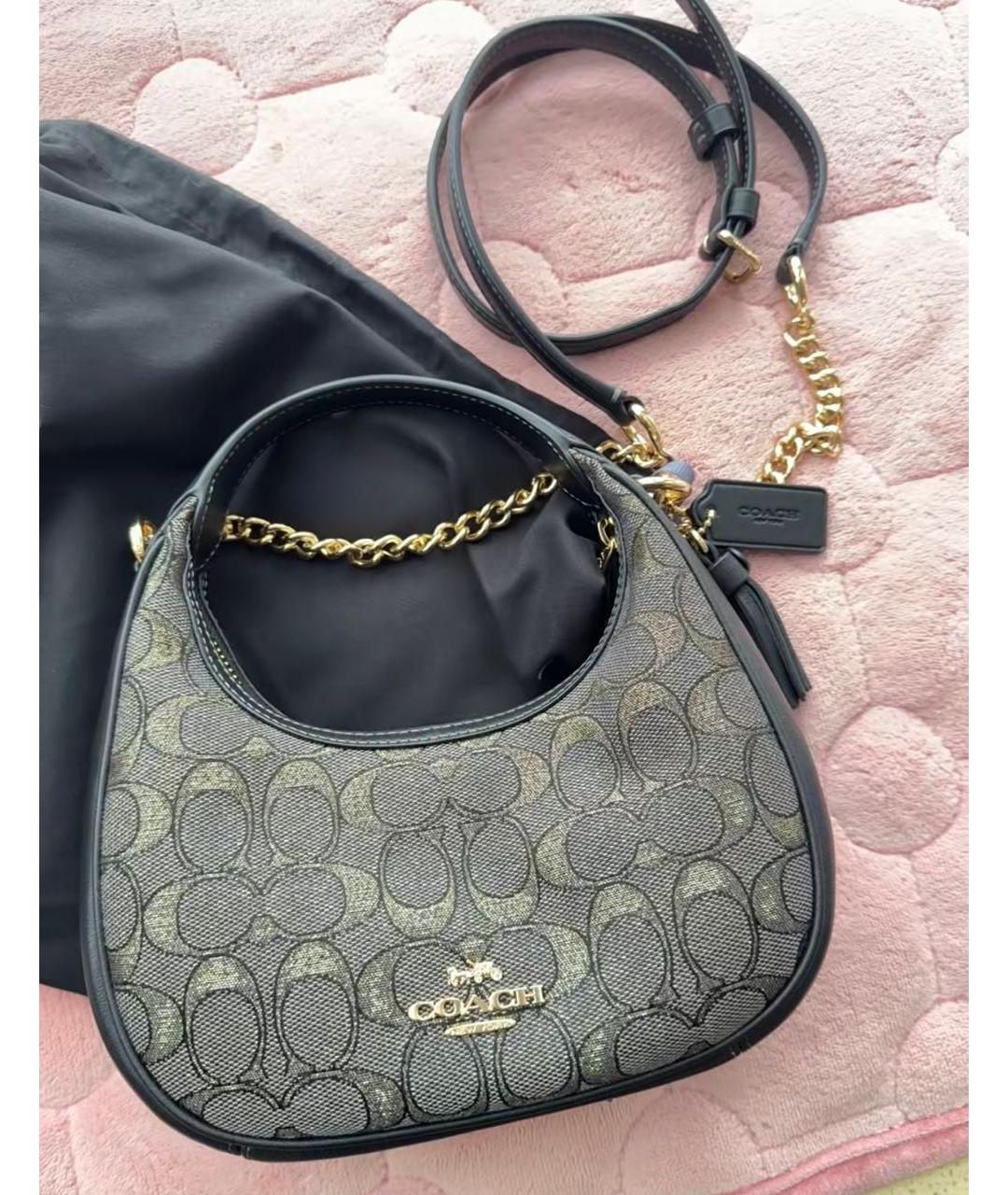 COACH Серая сумка с короткими ручками, фото 8