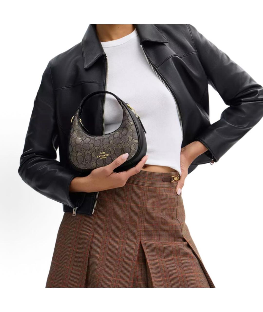 COACH Серая сумка с короткими ручками, фото 6