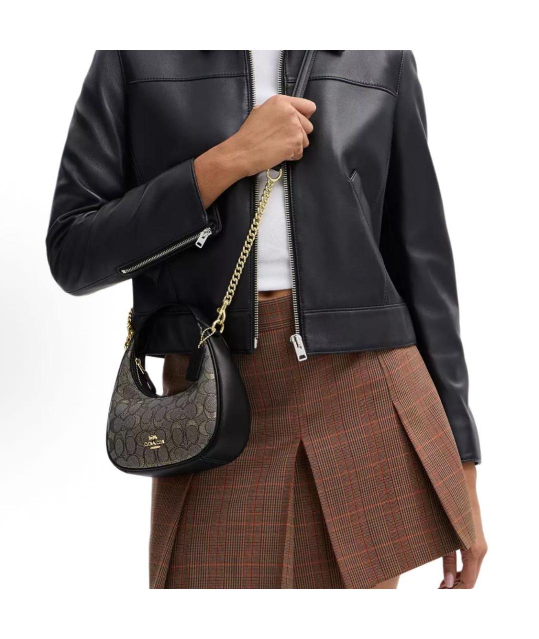 COACH Серая сумка с короткими ручками, фото 7