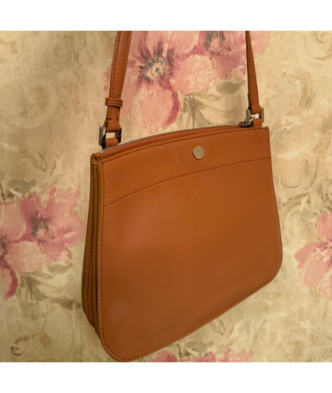 LORO PIANA Коричневая кожаная сумка через плечо, фото 2