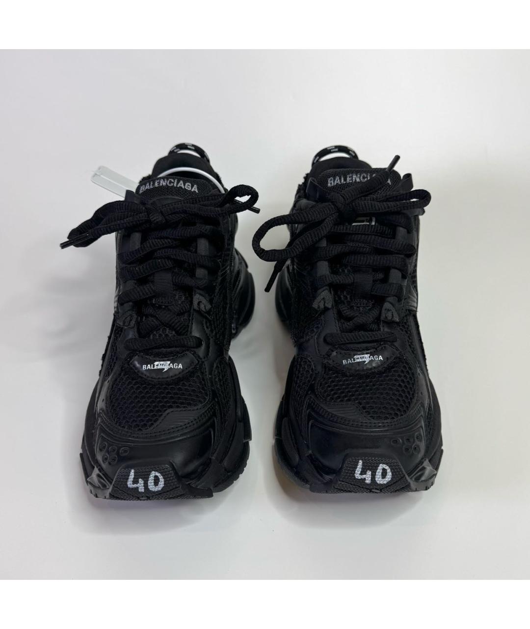 BALENCIAGA Черные текстильные низкие кроссовки / кеды, фото 4