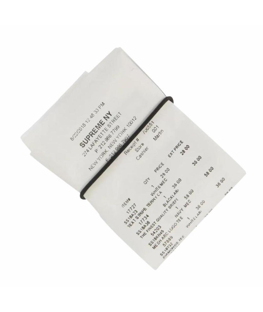 SUPREME Белый кожаный кошелек, фото 1