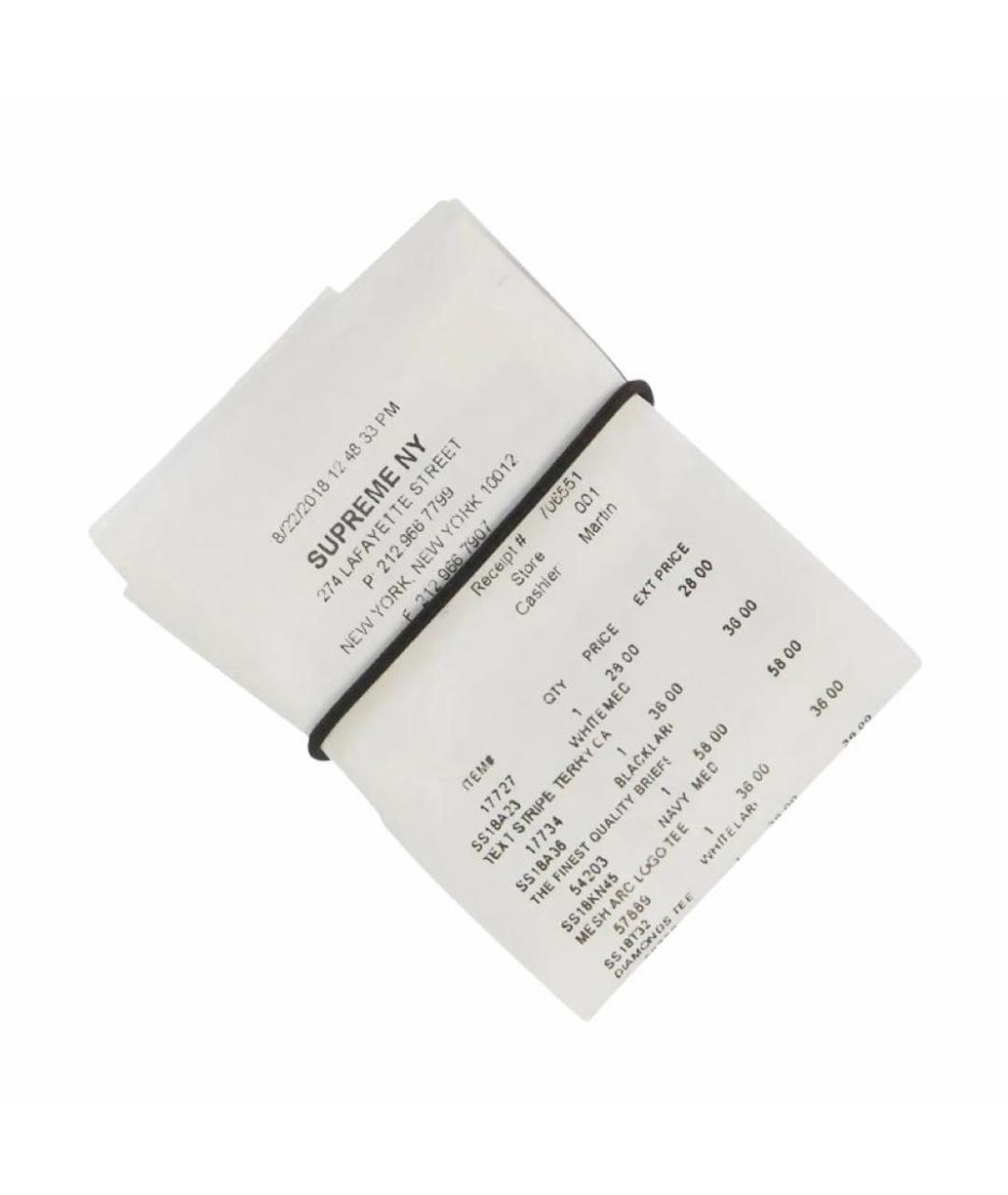 SUPREME Белый кожаный кошелек, фото 1