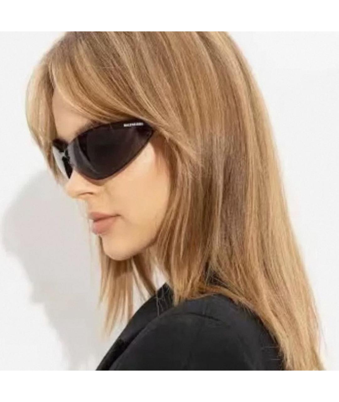 BALENCIAGA Черные пластиковые солнцезащитные очки, фото 4