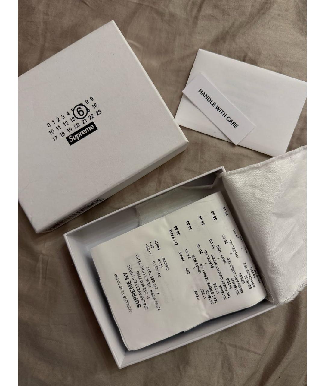 MM6 MAISON MARGIELA Белый кожаный кошелек, фото 2