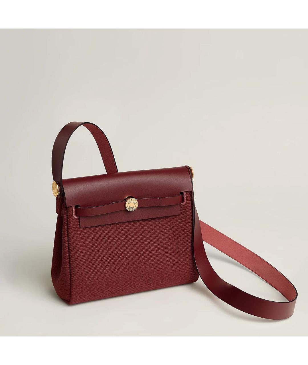 HERMES Бордовая кожаная сумка через плечо, фото 2