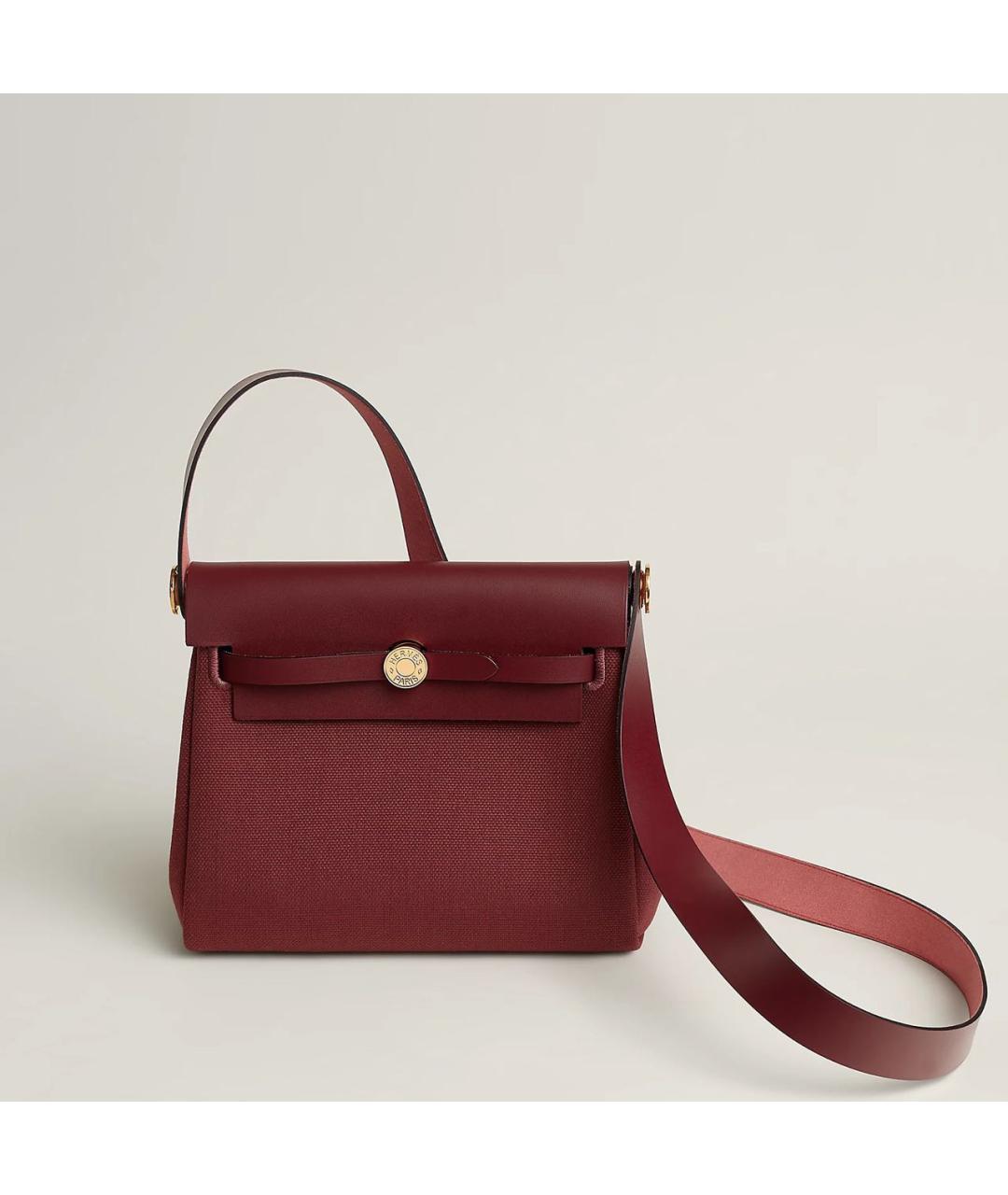 HERMES Бордовая кожаная сумка через плечо, фото 4