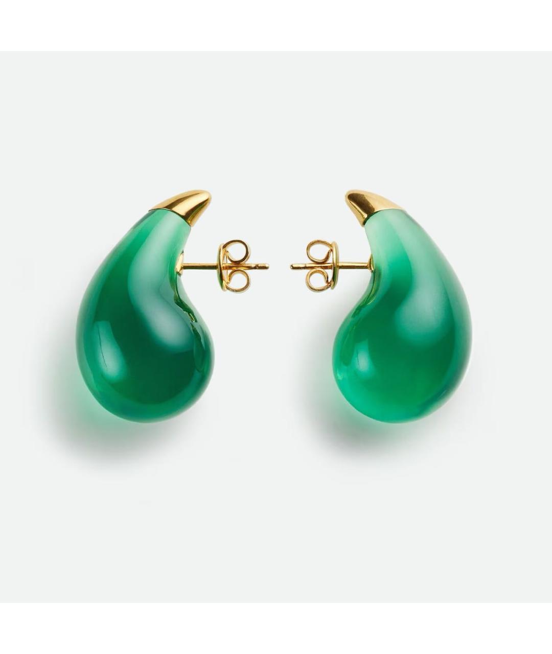 BOTTEGA VENETA Зеленые серебряные серьги, фото 5