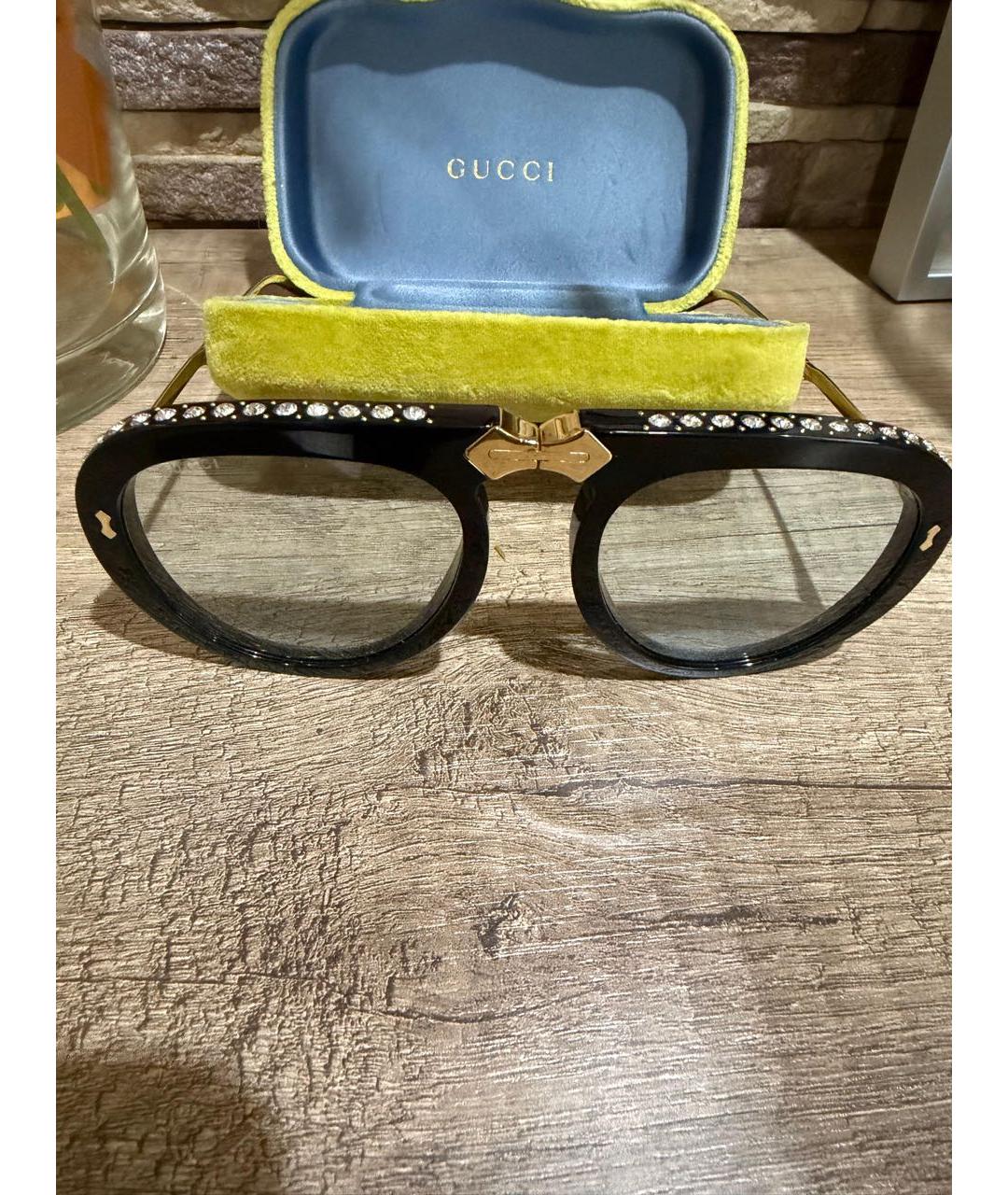 GUCCI Черные пластиковые солнцезащитные очки, фото 2