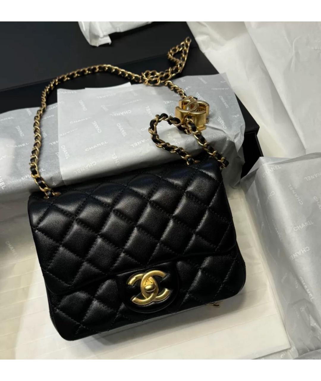 CHANEL Черная кожаная сумка через плечо, фото 2