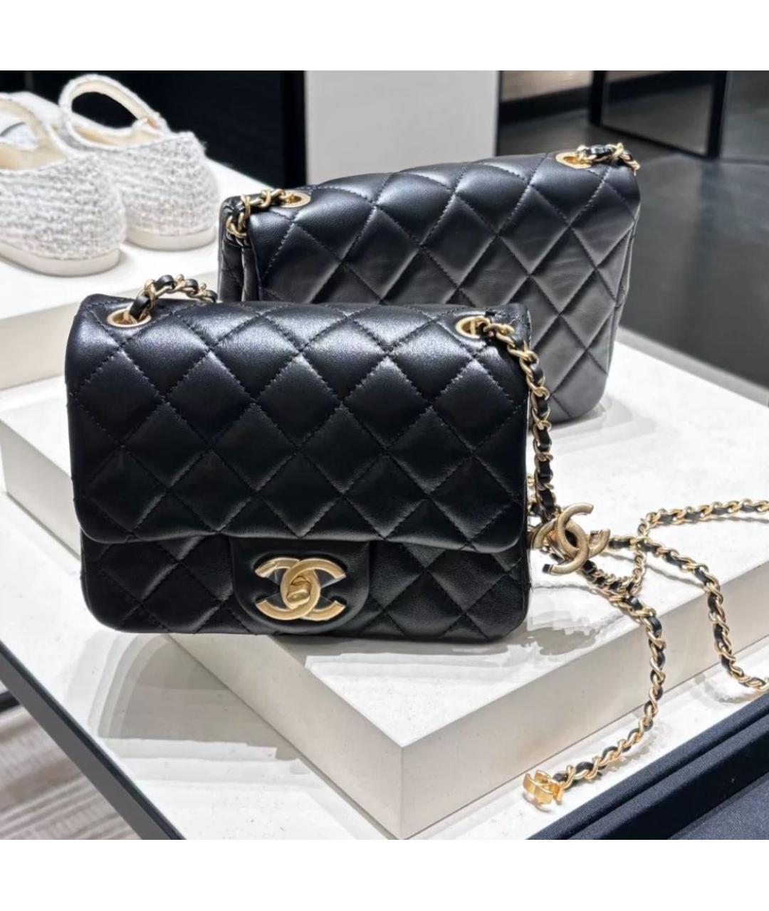 CHANEL Черная кожаная сумка через плечо, фото 3