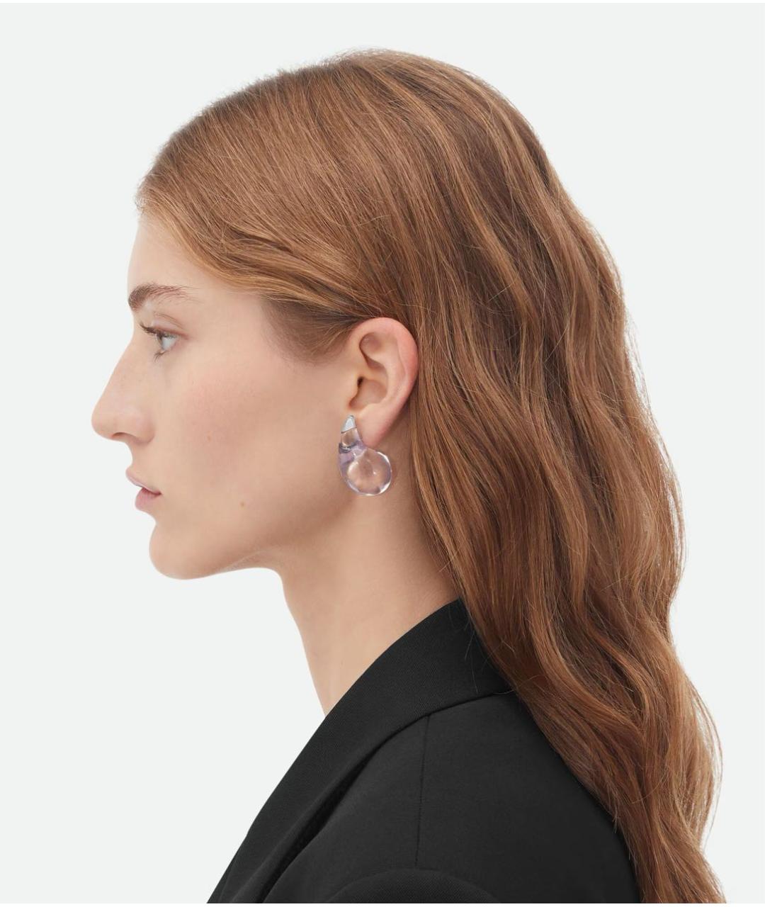 BOTTEGA VENETA Розовые серебряные серьги, фото 2