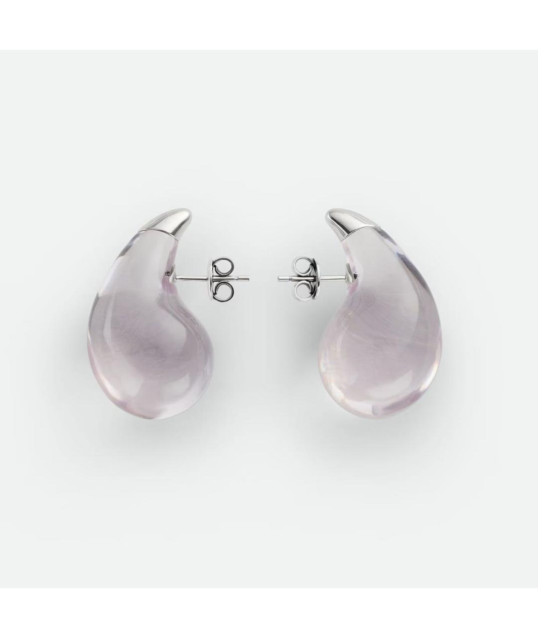 BOTTEGA VENETA Розовые серебряные серьги, фото 4