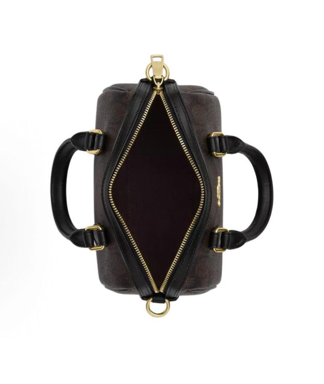 COACH Коричневая кожаная сумка с короткими ручками, фото 3