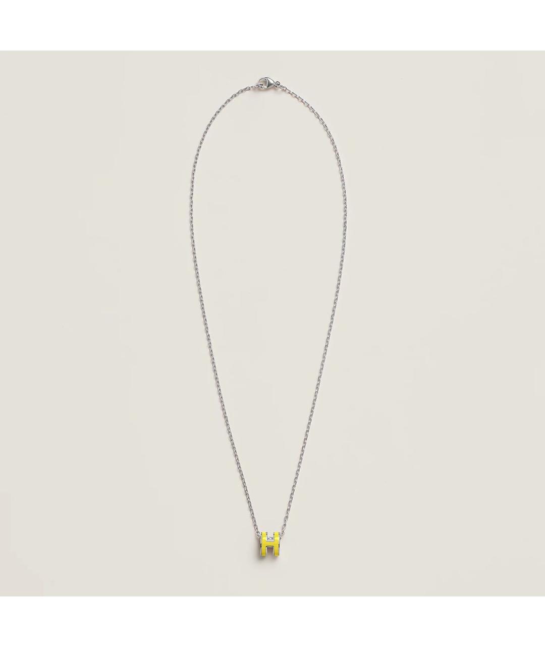 HERMES Желтая металлическая подвеска, фото 2