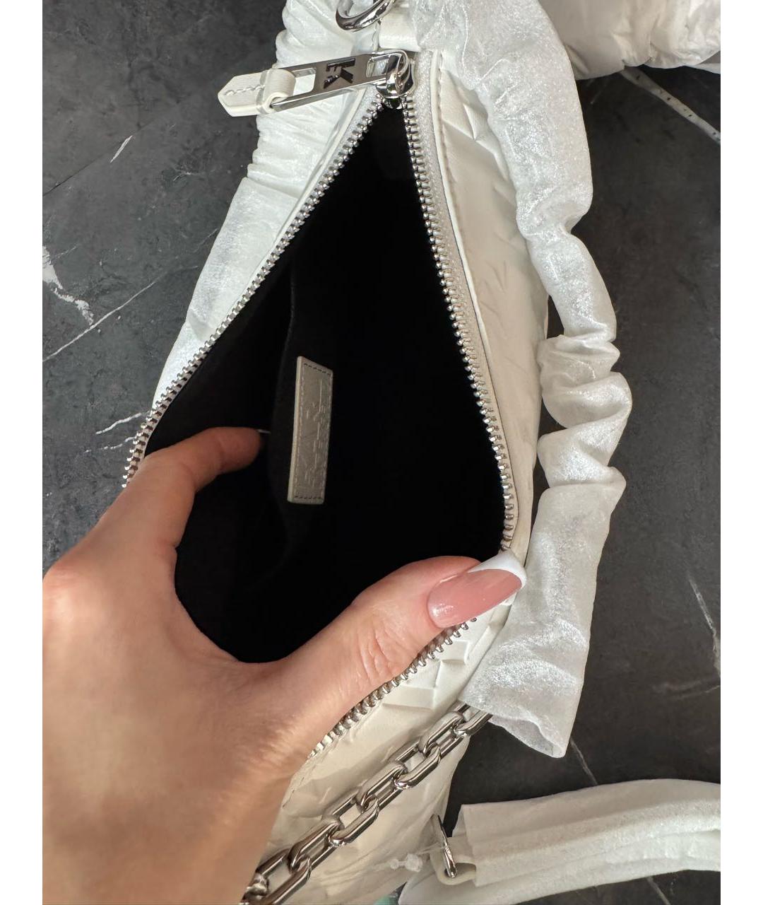 KARL LAGERFELD Белая кожаная сумка через плечо, фото 4