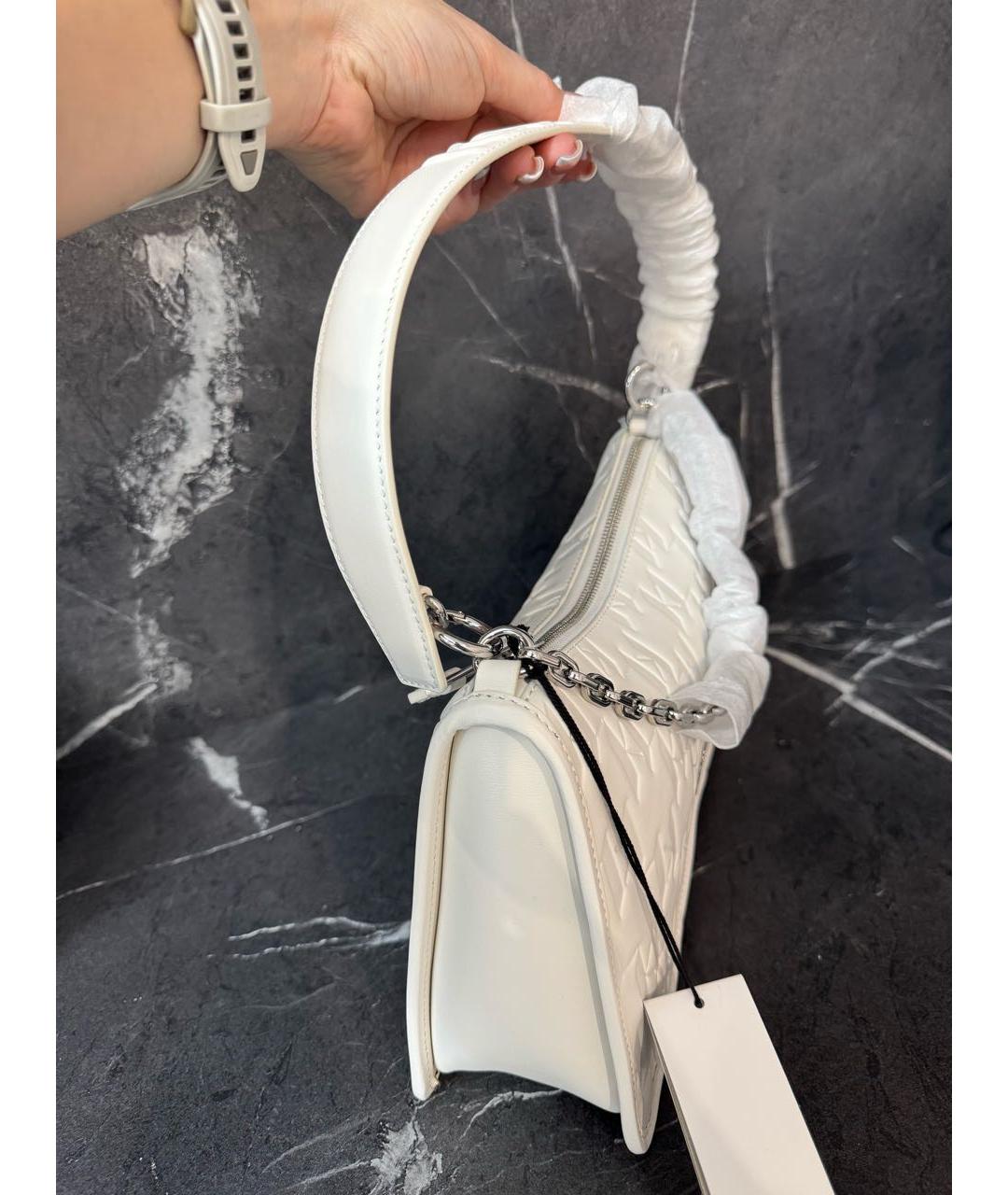 KARL LAGERFELD Белая кожаная сумка через плечо, фото 2