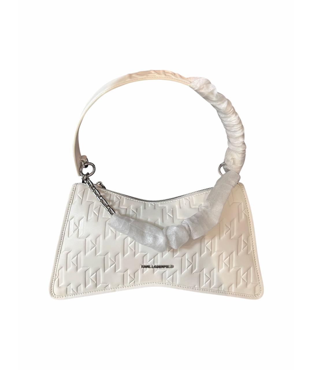 KARL LAGERFELD Белая кожаная сумка через плечо, фото 1