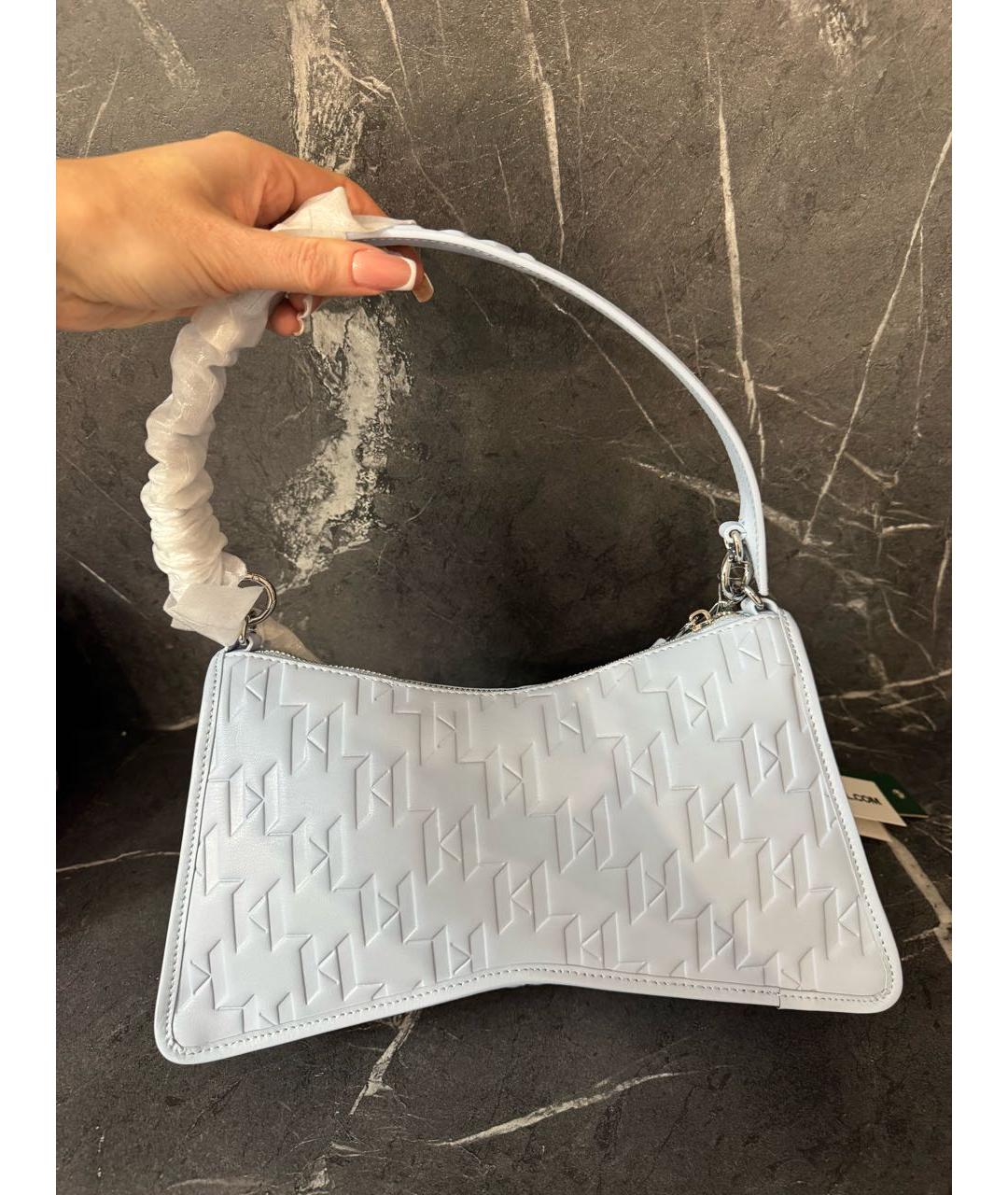 KARL LAGERFELD Голубая кожаная сумка через плечо, фото 3