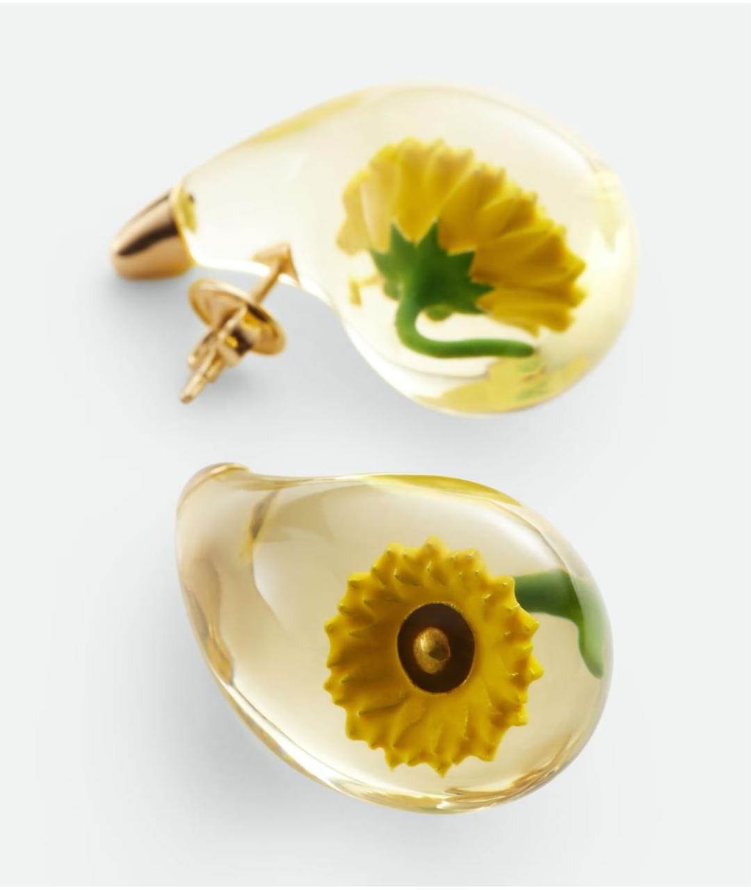 BOTTEGA VENETA Желтые серебряные серьги, фото 3