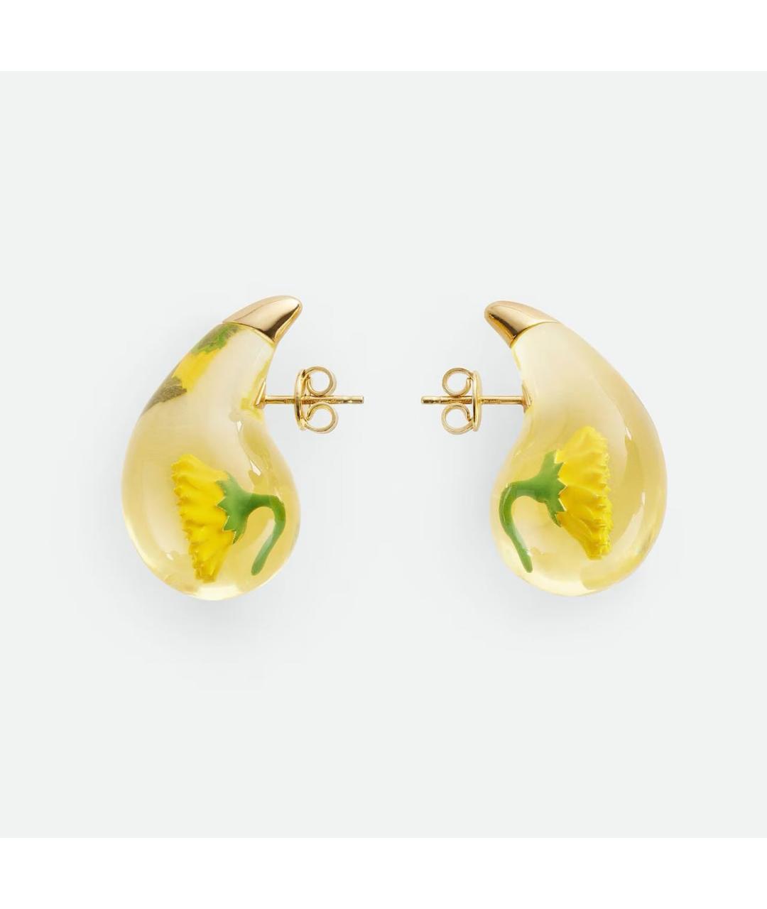 BOTTEGA VENETA Желтые серебряные серьги, фото 4