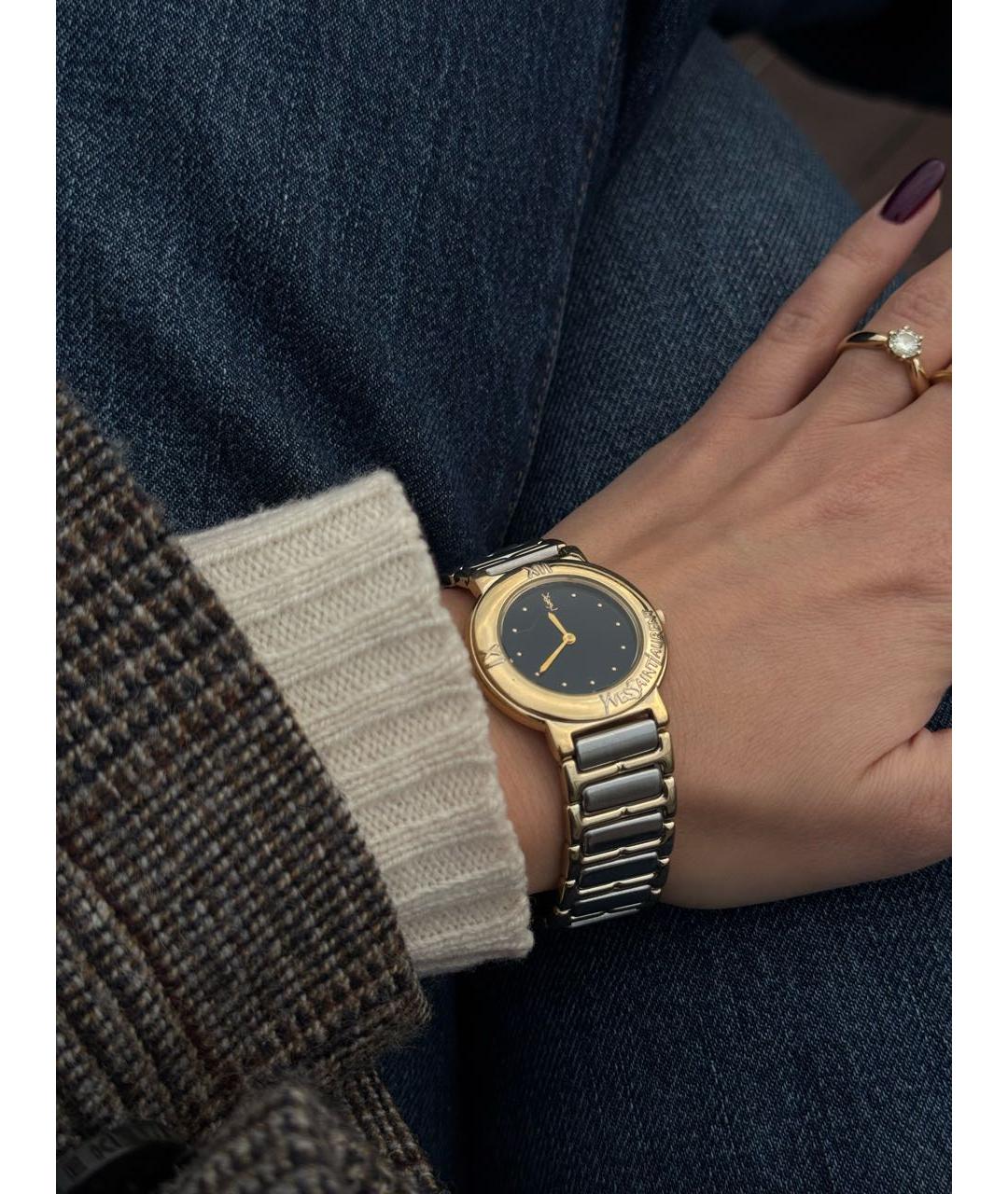 SAINT LAURENT Черные стальные часы, фото 6