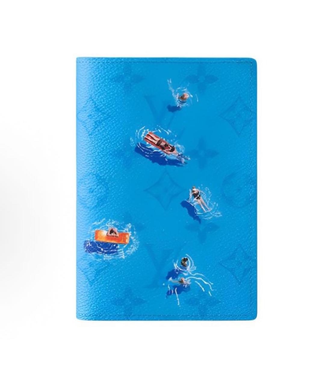 LOUIS VUITTON Синий кожаный кошелек, фото 5