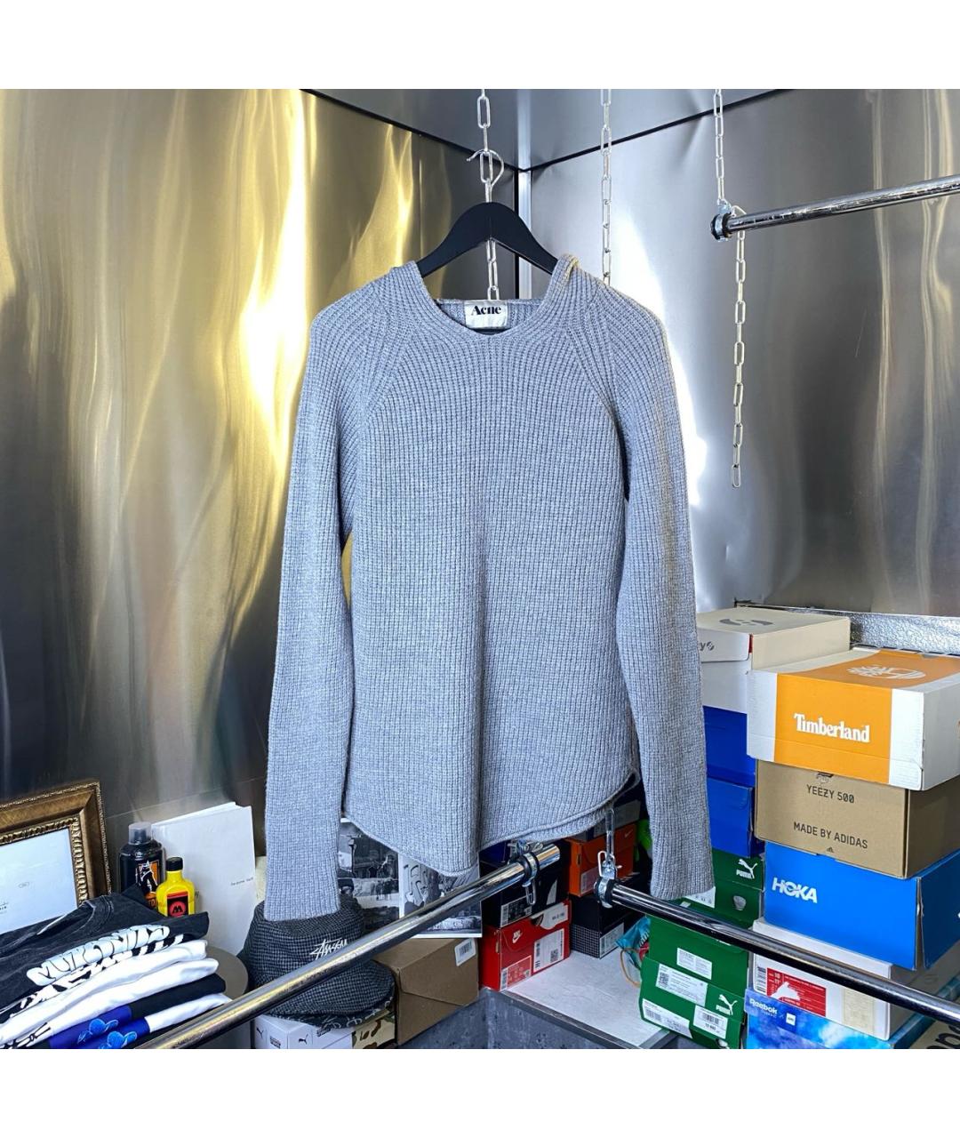 ACNE STUDIOS Серый шерстяной джемпер / свитер, фото 2