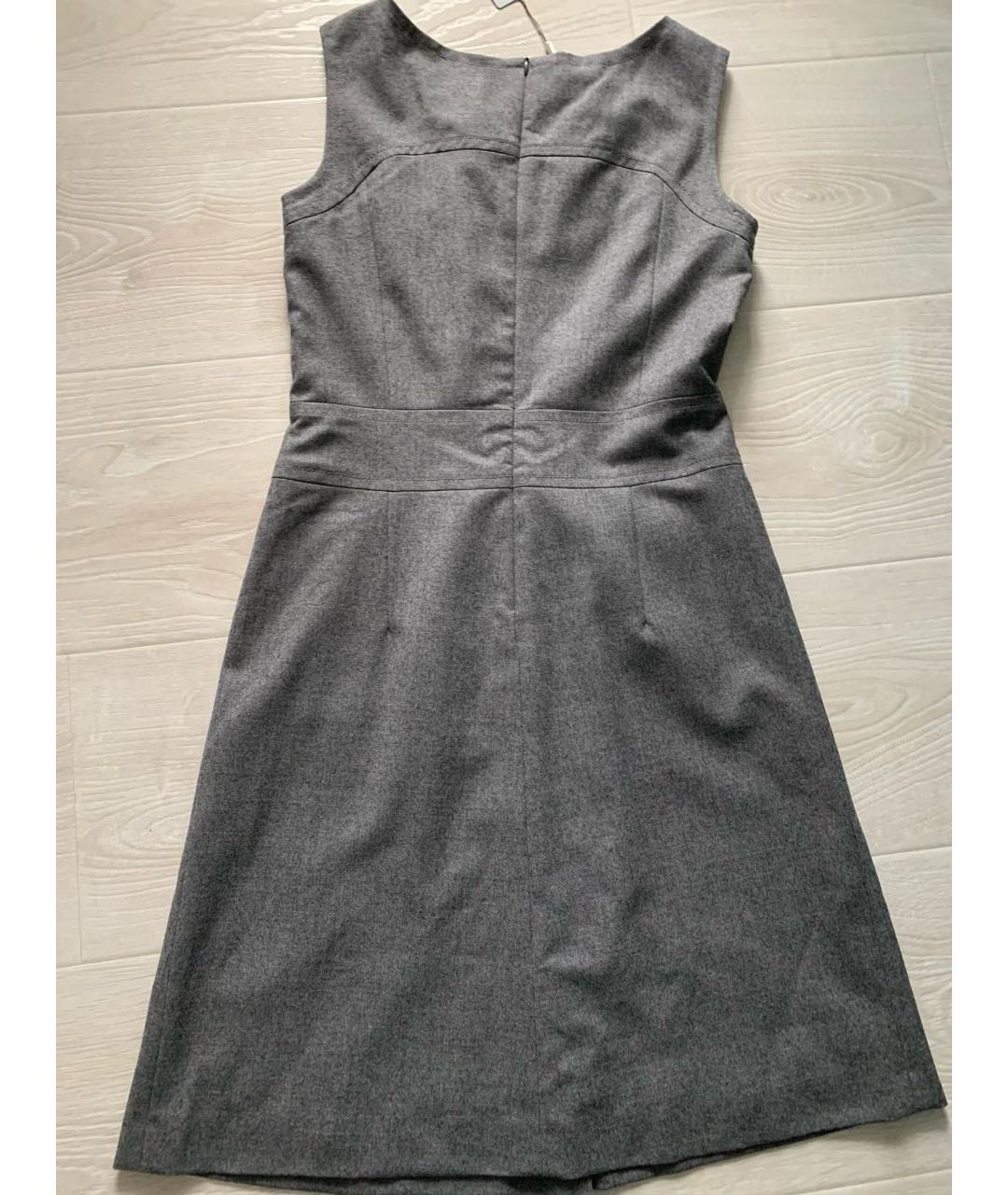 BOGNER Серое шерстяное повседневное платье, фото 2