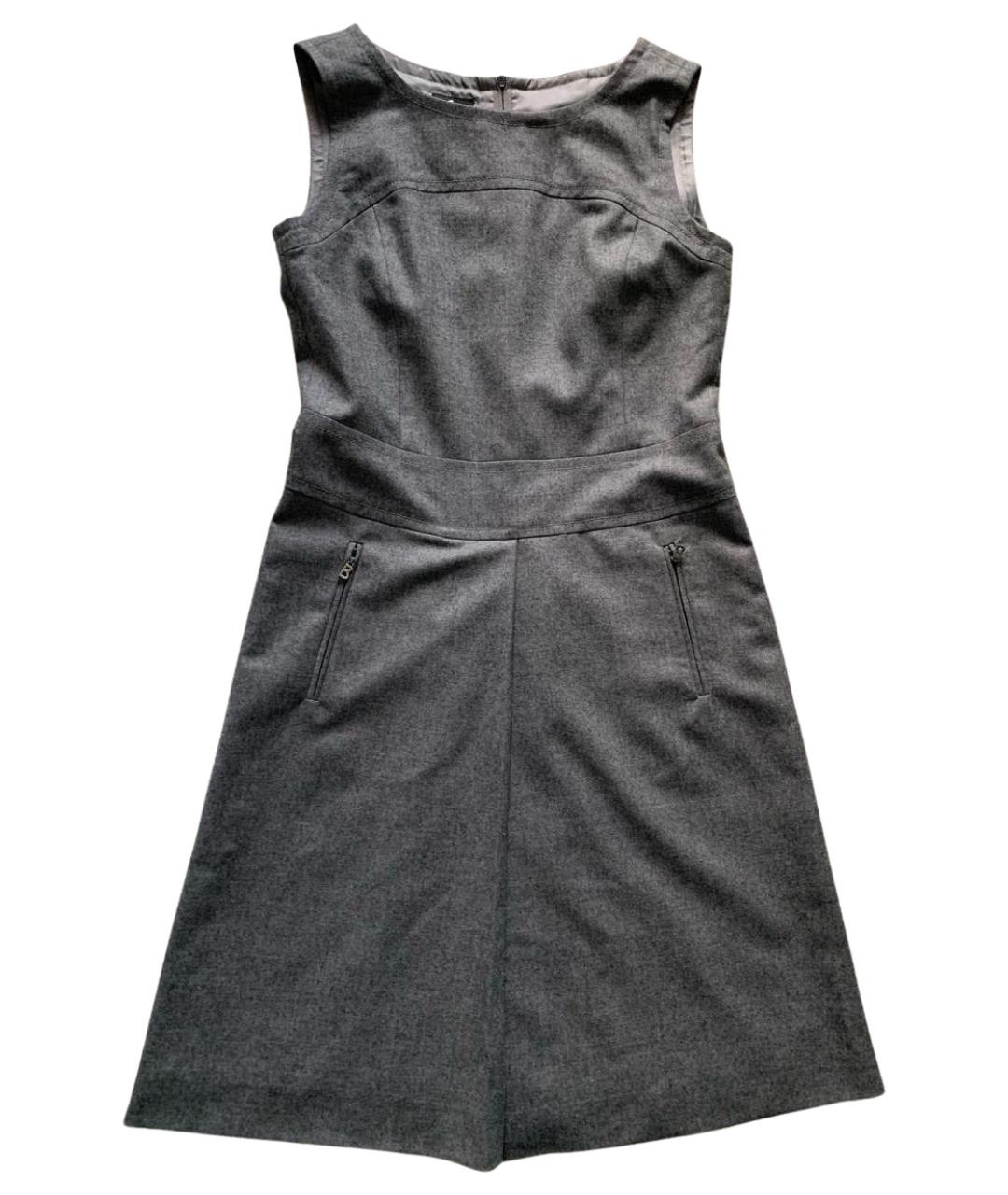 BOGNER Серое шерстяное повседневное платье, фото 1