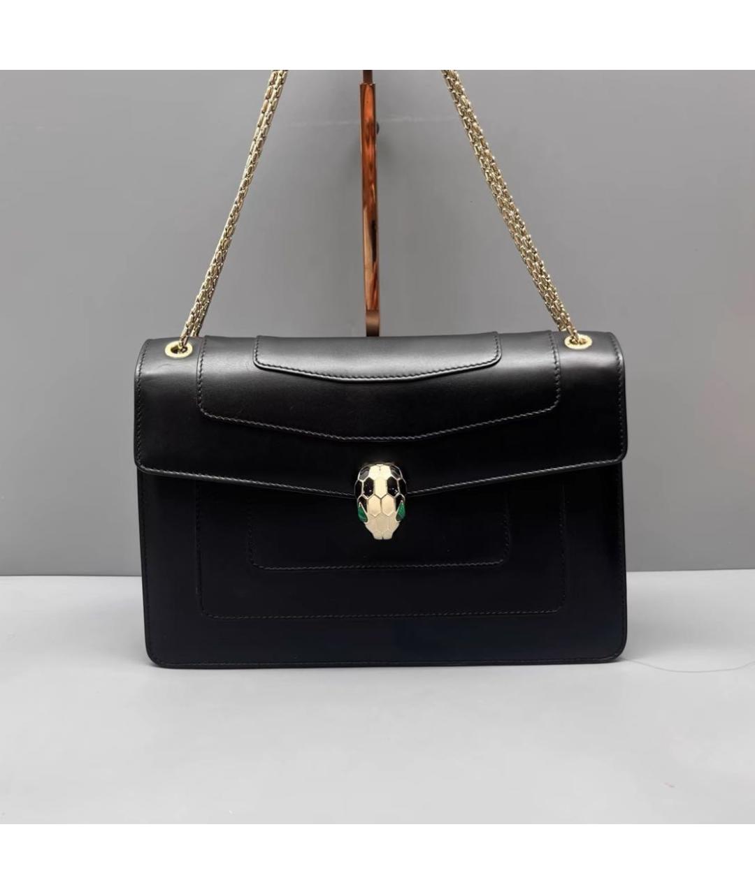 BVLGARI Черная кожаная сумка через плечо, фото 2