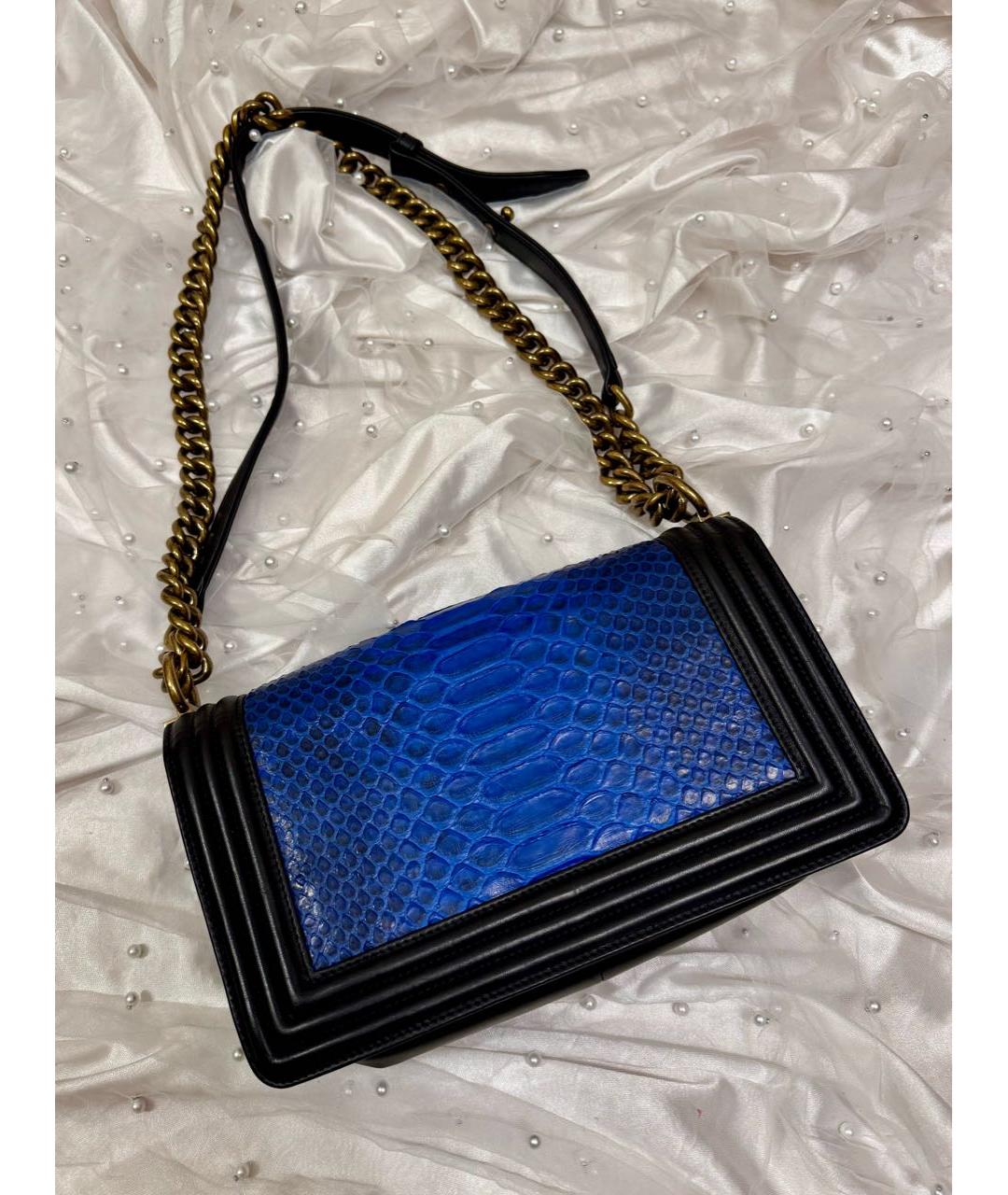 CHANEL Синяя кожаная сумка через плечо, фото 4