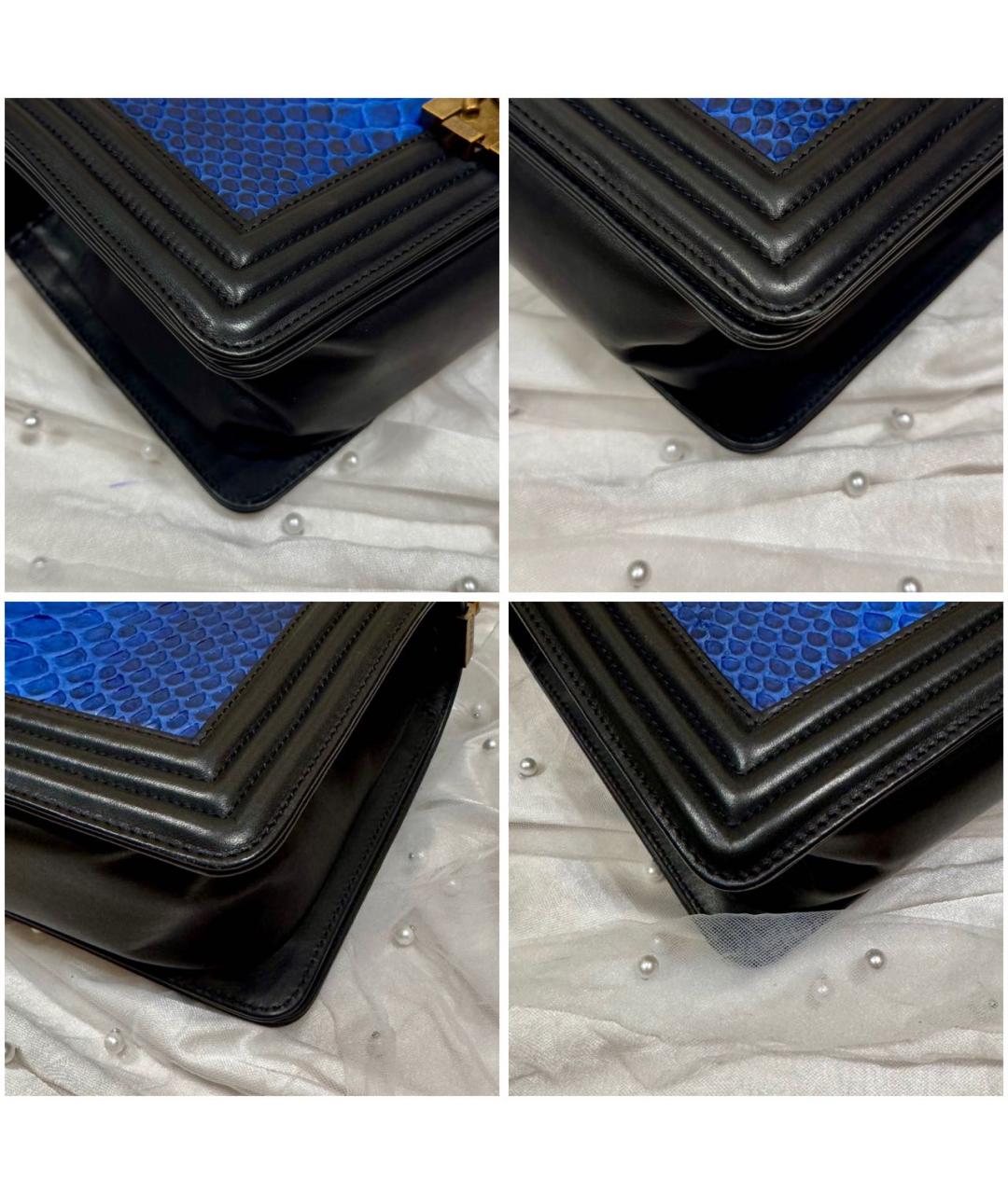 CHANEL Синяя кожаная сумка через плечо, фото 6