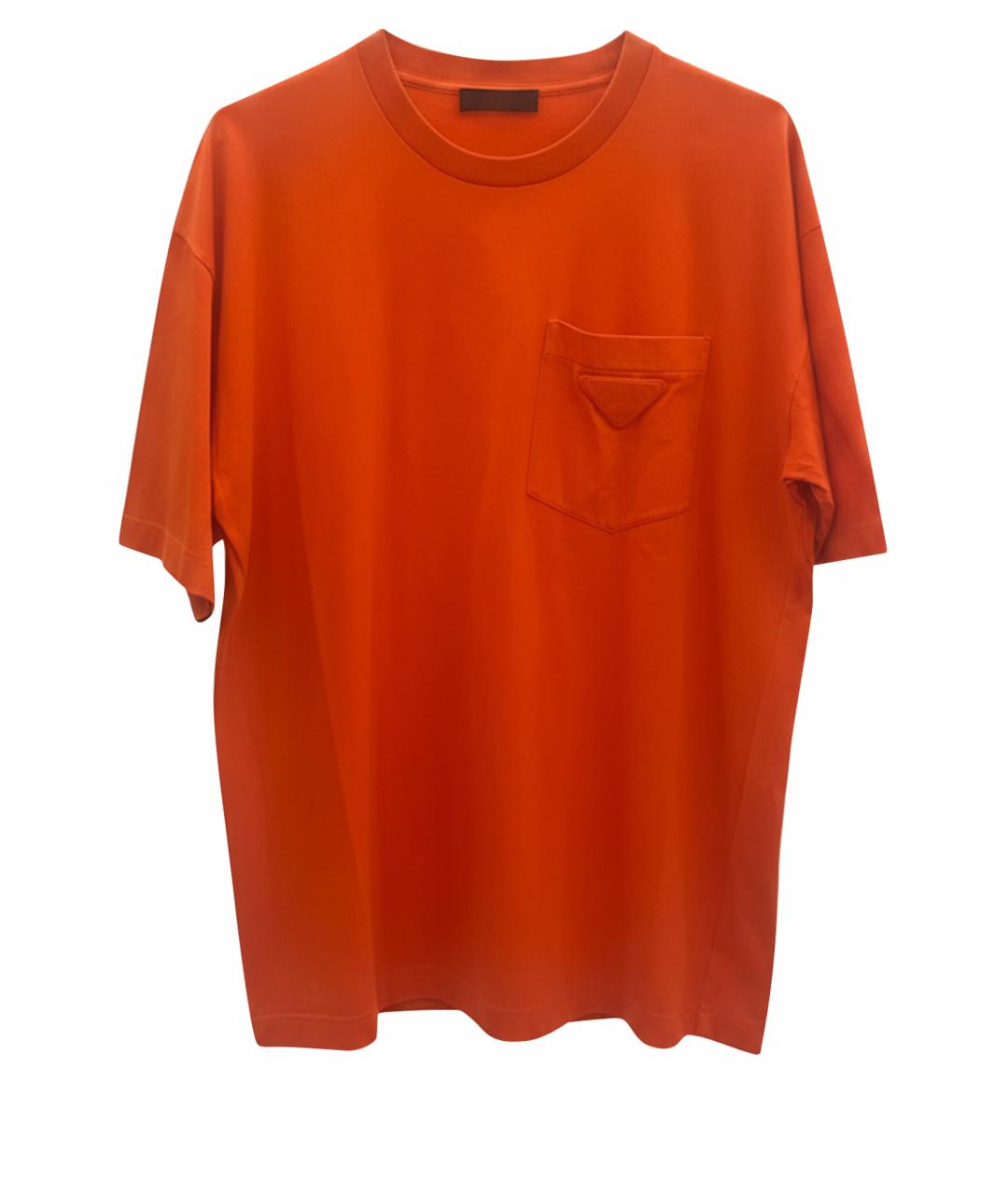 PRADA Оранжевая хлопковая футболка, фото 1