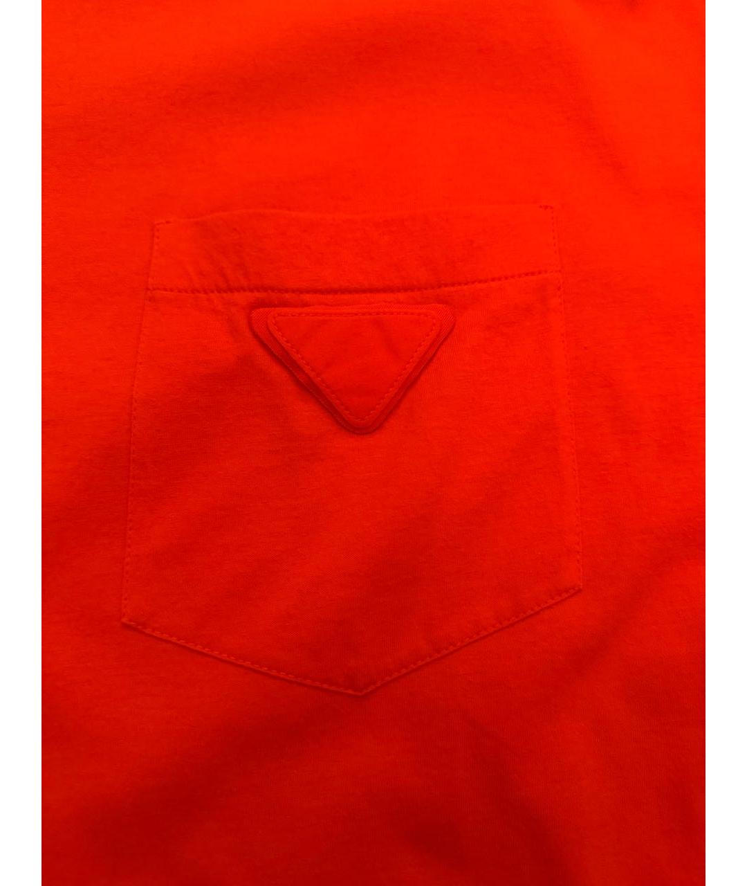 PRADA Оранжевая хлопковая футболка, фото 3