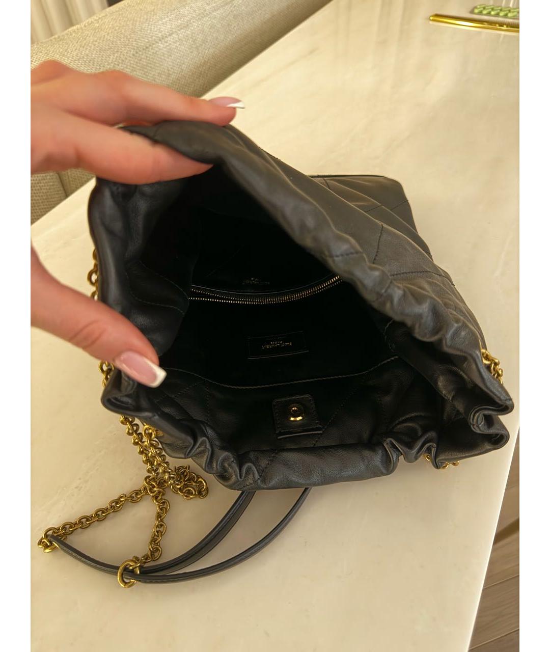 SAINT LAURENT Черная кожаная сумка через плечо, фото 4